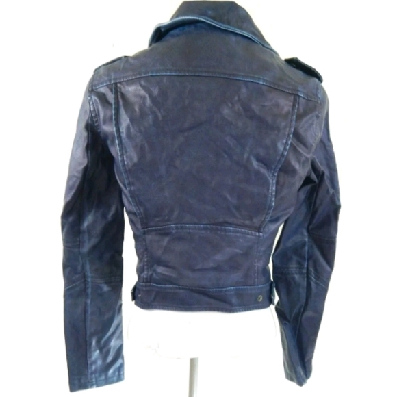 Blank NYC Navy Vegan Leather Moto Jacket - Picture 2 of 3